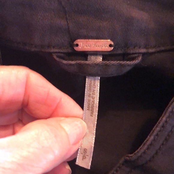 Free People Double Breasted Gray Denim Peplum Skirt Military Jacket Size Small P - Picture 8 of 13